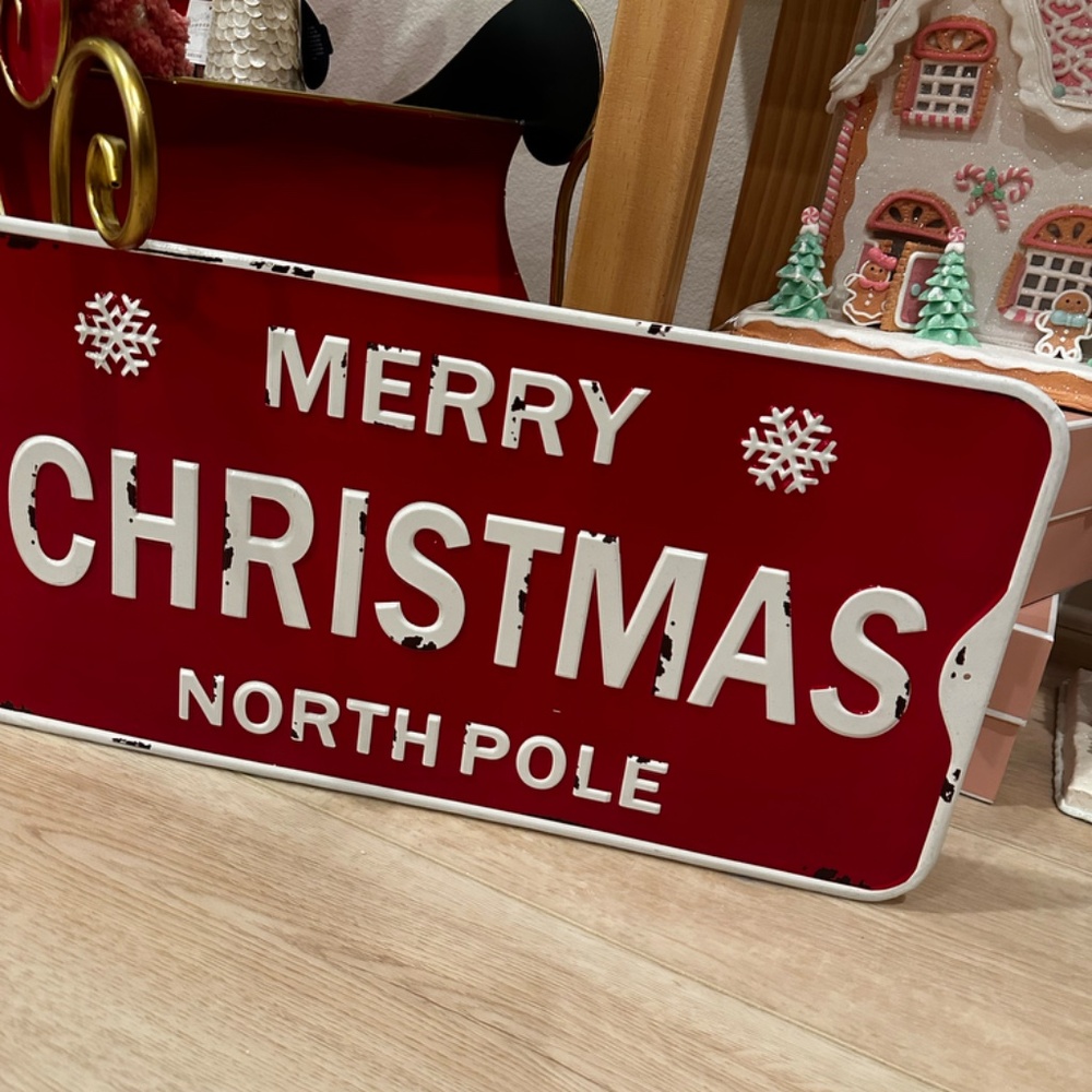 Merry Christmas large sign metal holiday - Picture 3 of 5